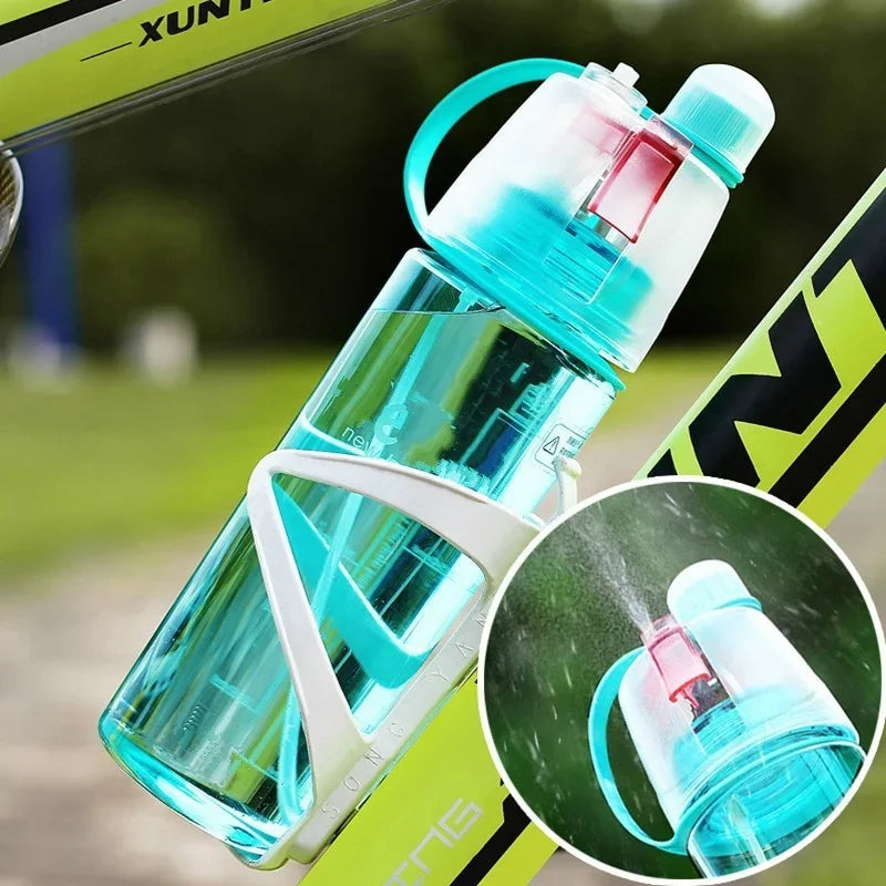 600ml Atomizing Spray Sports Water Bottle