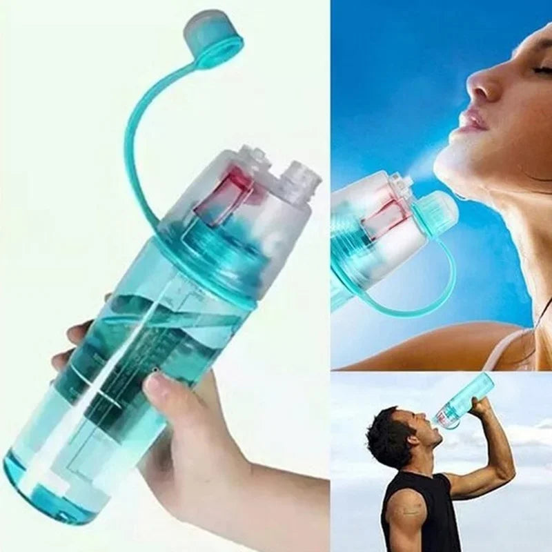 600ml Atomizing Spray Sports Water Bottle