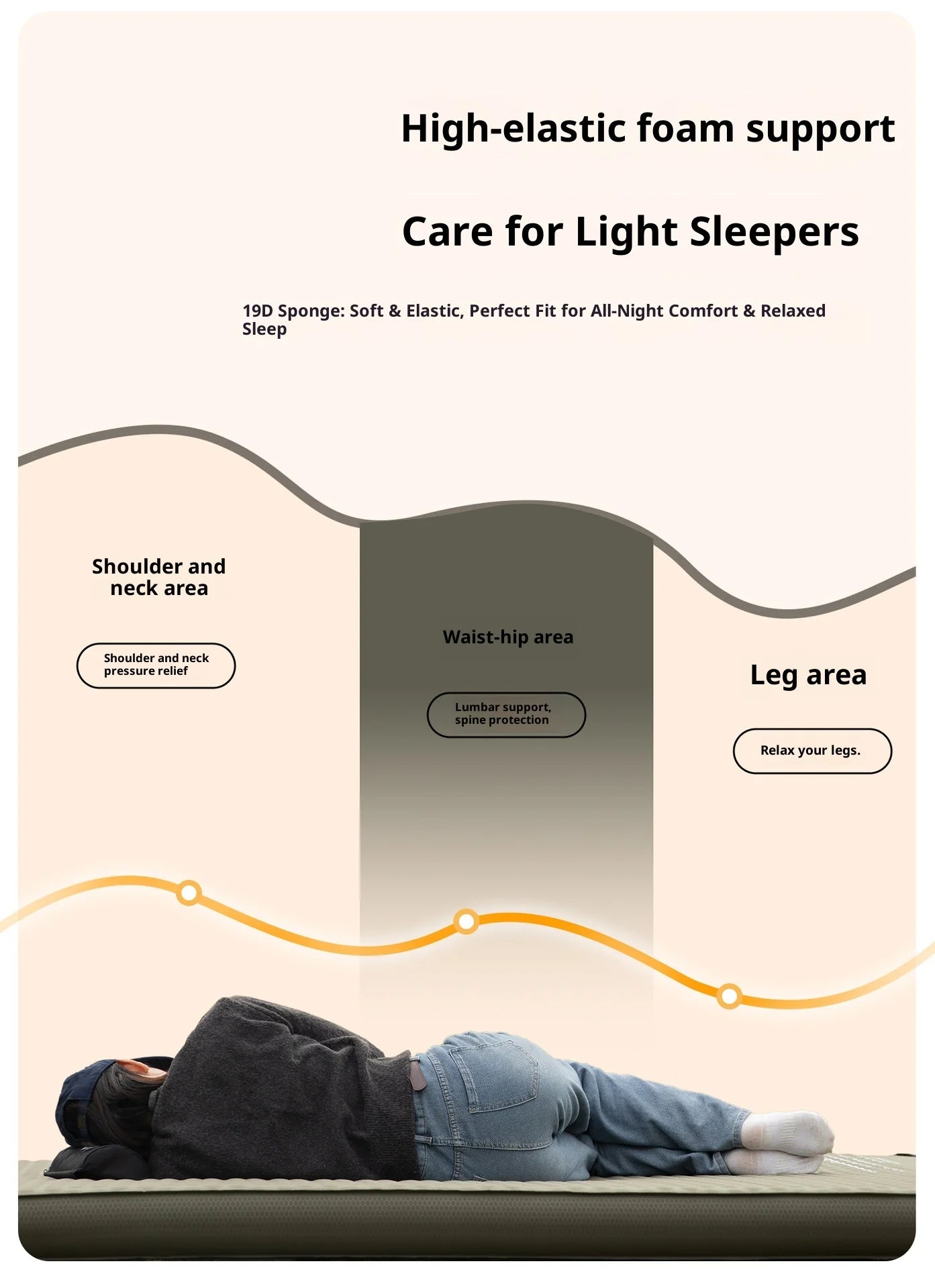MOUNTAINHIKER 10cm Thick Self-Inflating Air Mattress Outdoor Sleeping Pad Available in 2 Sizes and 3 Colors