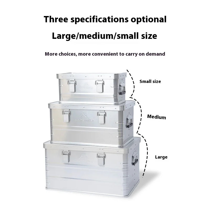 MOUNTAINHIKER 20L 30L 48L 50L 80L Outdoor Storage Box Camping Picnic Travel Aluminum Alloy Large Capacity Box Silver Storage Bag