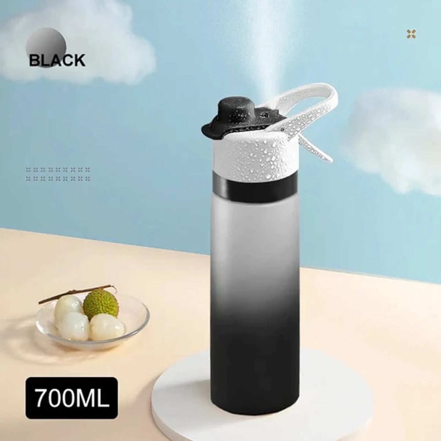 Gradient Spray-Mist Sports Water Bottle