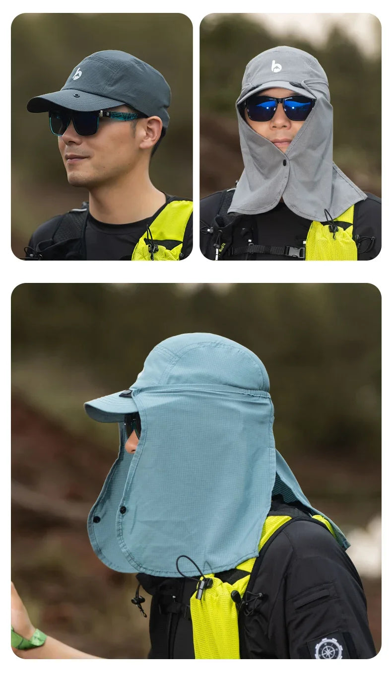 UPF 50 Sun Hat with Removable Neck Flap — Hiking & Fishing