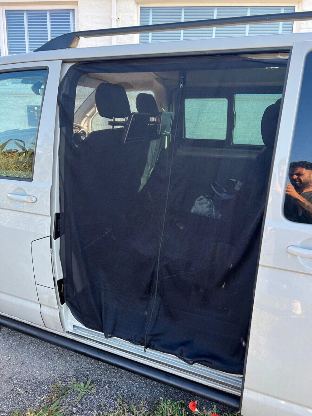 FOR VW T5 T6 Sliding Door Magnetic Insect Mosquito Shading Fly Screen Net for Camper Auto Vehicle Interior Accessories