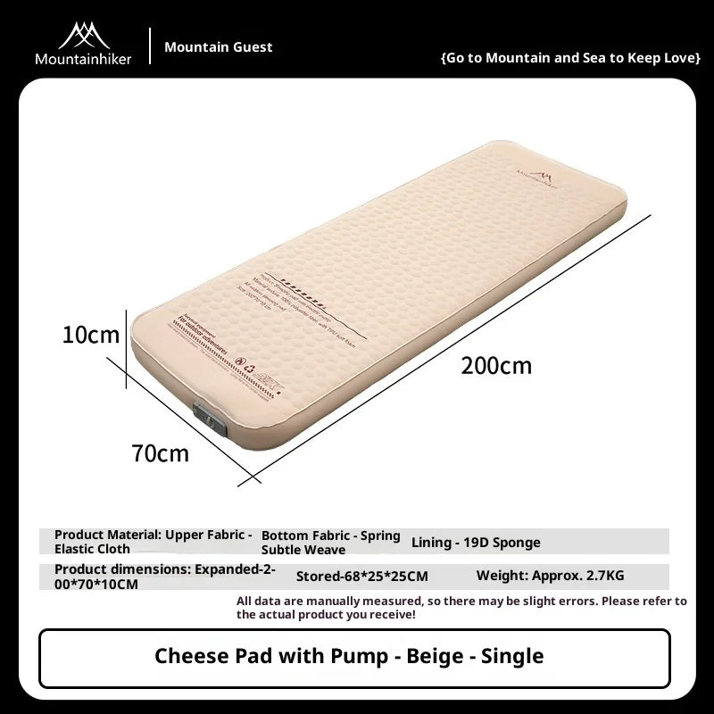 MOUNTAINHIKER 10cm Thick Self-Inflating Air Mattress Outdoor Sleeping Pad Available in 2 Sizes and 3 Colors