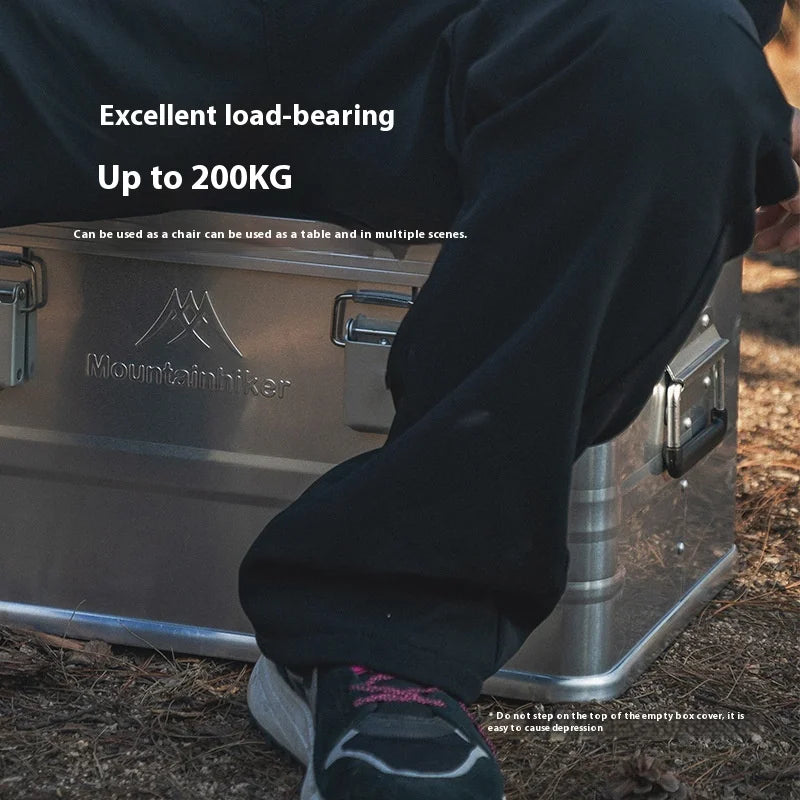 MOUNTAINHIKER 20L 30L 48L 50L 80L Outdoor Storage Box Camping Picnic Travel Aluminum Alloy Large Capacity Box Silver Storage Bag