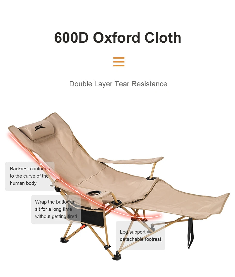 WESTTUNE 2-in-1 Reclining Camp Chair with Footrest